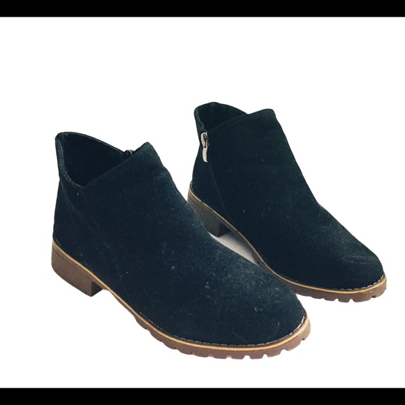 Martin Zipper Chelsea Boots/Booties Vegan/Faux Suede Black Size 7 - Picture 2 of 7